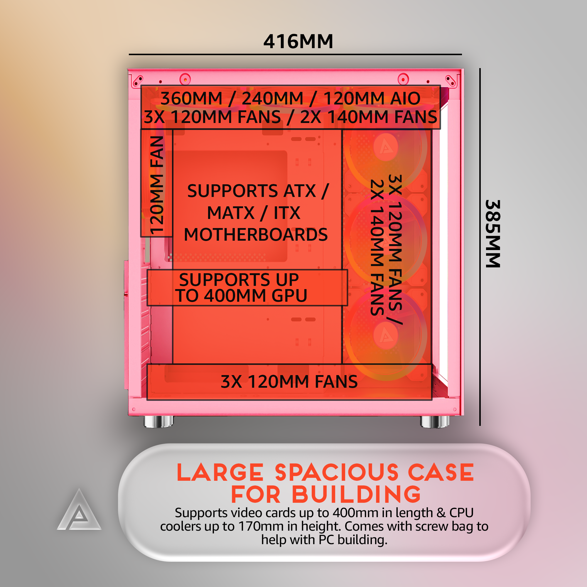 Apevia | Prism-Elite-PK | MID TOWER | Chassis